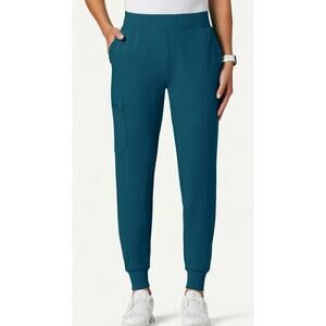 Jaanuu Women's Caribbean Blue Top and Scrub Pant Set - Size XS